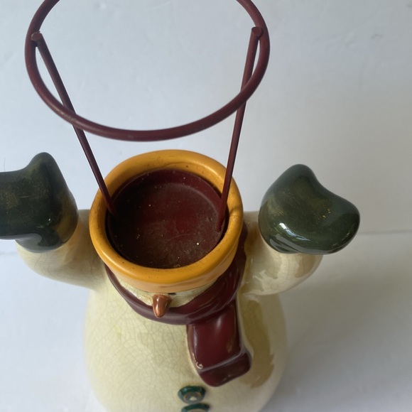 Country Chrismas decor Snowman candle holder with lamp shade - Picture 6 of 7